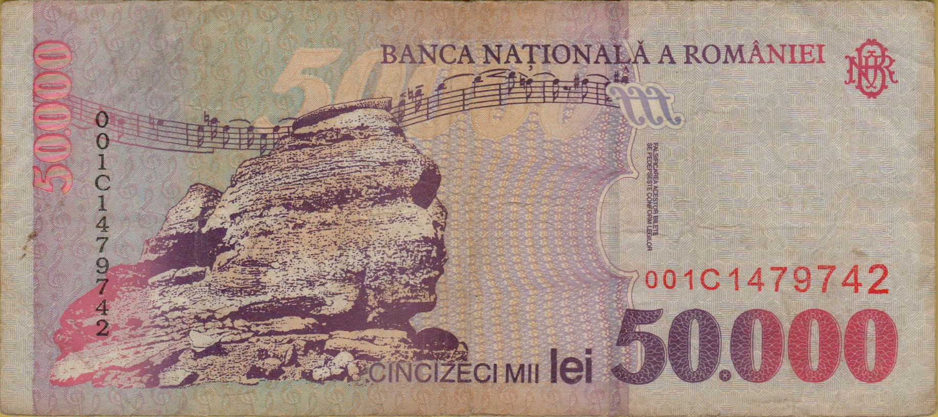 Romania 50000 1998 VF P-109